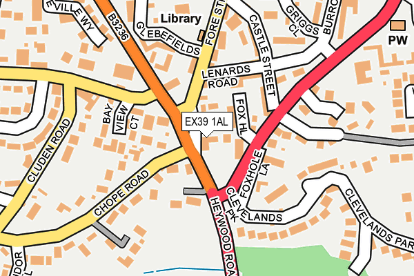 EX39 1AL map - OS OpenMap – Local (Ordnance Survey)