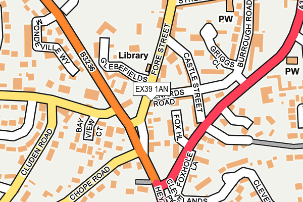 EX39 1AN map - OS OpenMap – Local (Ordnance Survey)