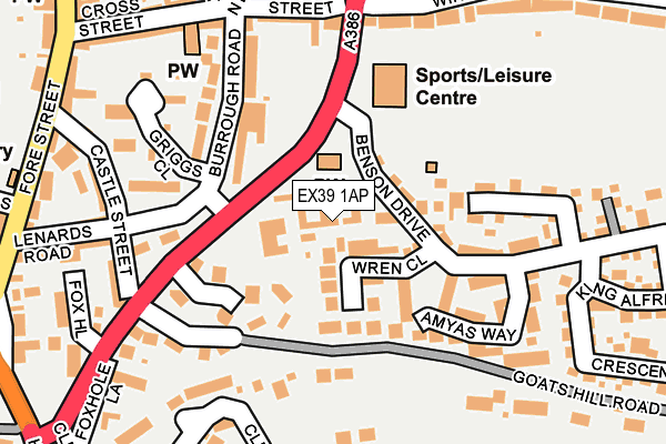 EX39 1AP map - OS OpenMap – Local (Ordnance Survey)