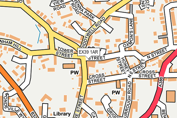 EX39 1AR map - OS OpenMap – Local (Ordnance Survey)