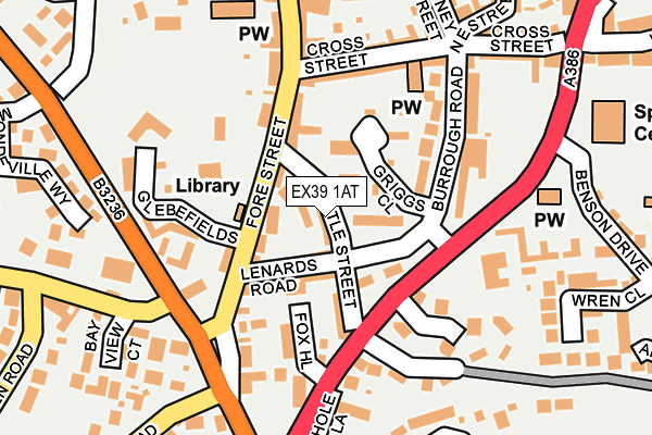 EX39 1AT map - OS OpenMap – Local (Ordnance Survey)