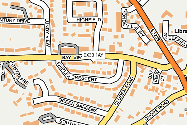EX39 1AY map - OS OpenMap – Local (Ordnance Survey)