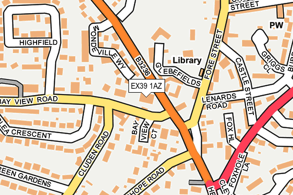 EX39 1AZ map - OS OpenMap – Local (Ordnance Survey)