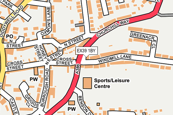 EX39 1BY map - OS OpenMap – Local (Ordnance Survey)