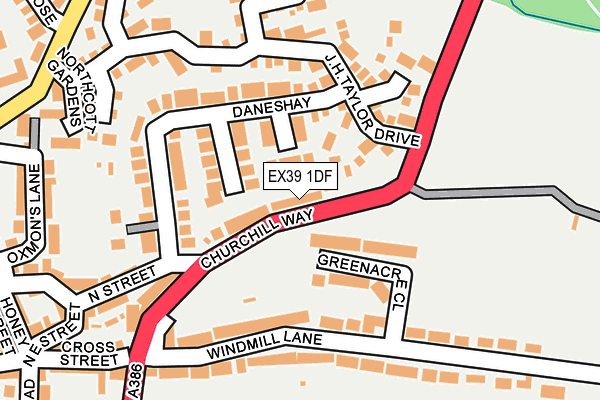 EX39 1DF map - OS OpenMap – Local (Ordnance Survey)