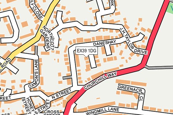 EX39 1DG map - OS OpenMap – Local (Ordnance Survey)