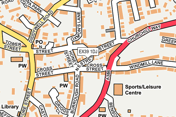 EX39 1DJ map - OS OpenMap – Local (Ordnance Survey)