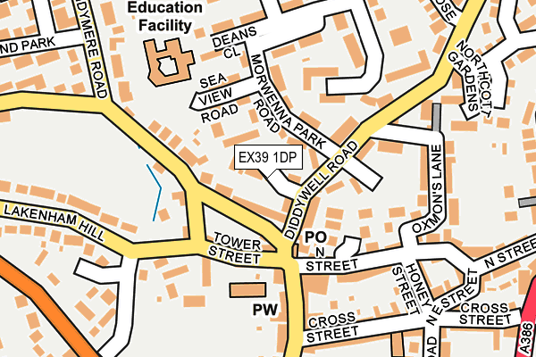 EX39 1DP map - OS OpenMap – Local (Ordnance Survey)