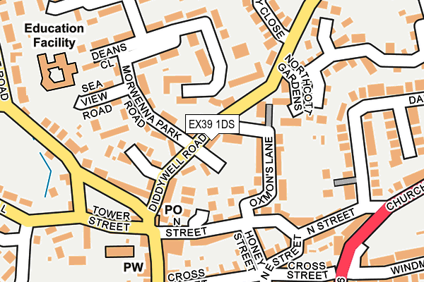 EX39 1DS map - OS OpenMap – Local (Ordnance Survey)