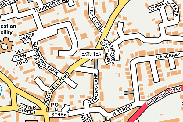 EX39 1EA map - OS OpenMap – Local (Ordnance Survey)