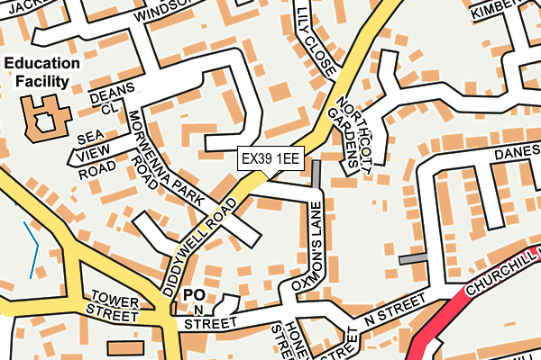 EX39 1EE map - OS OpenMap – Local (Ordnance Survey)