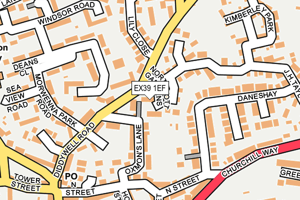 EX39 1EF map - OS OpenMap – Local (Ordnance Survey)