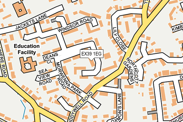 EX39 1EG map - OS OpenMap – Local (Ordnance Survey)