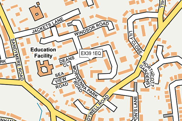 EX39 1EQ map - OS OpenMap – Local (Ordnance Survey)