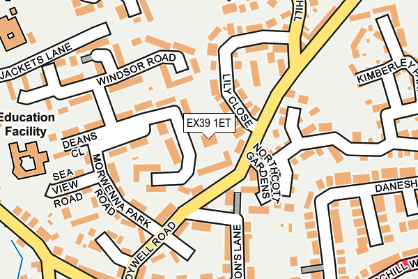 EX39 1ET map - OS OpenMap – Local (Ordnance Survey)