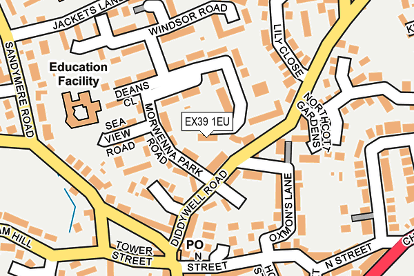 EX39 1EU map - OS OpenMap – Local (Ordnance Survey)