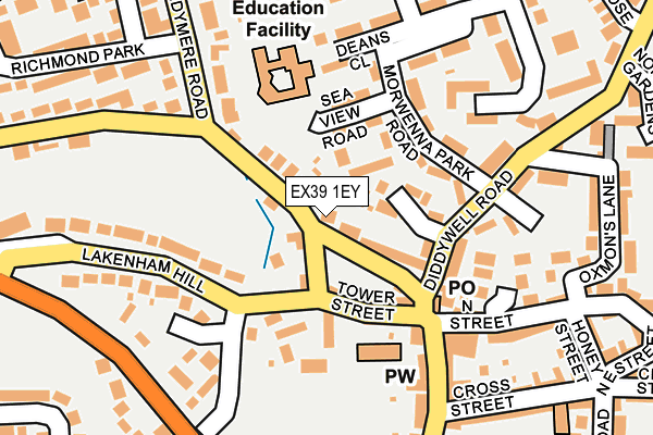 EX39 1EY map - OS OpenMap – Local (Ordnance Survey)