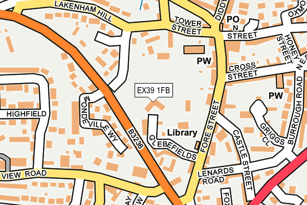 EX39 1FB map - OS OpenMap – Local (Ordnance Survey)
