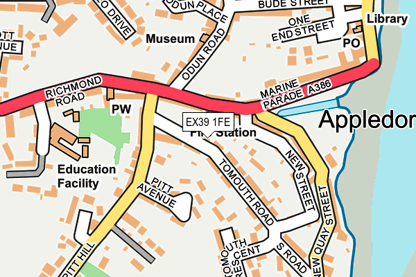 EX39 1FE map - OS OpenMap – Local (Ordnance Survey)