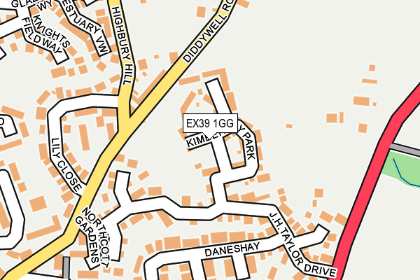 EX39 1GG map - OS OpenMap – Local (Ordnance Survey)