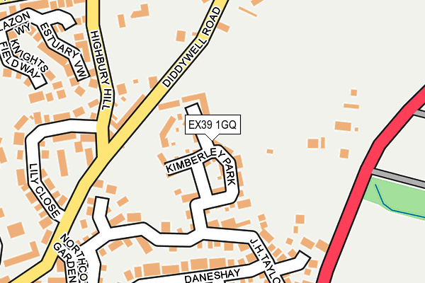 EX39 1GQ map - OS OpenMap – Local (Ordnance Survey)