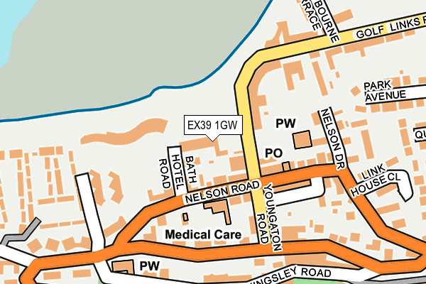 EX39 1GW map - OS OpenMap – Local (Ordnance Survey)