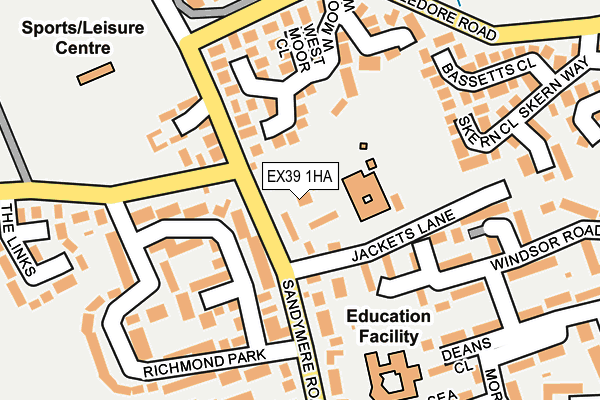 EX39 1HA map - OS OpenMap – Local (Ordnance Survey)