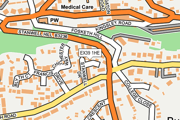 EX39 1HE map - OS OpenMap – Local (Ordnance Survey)