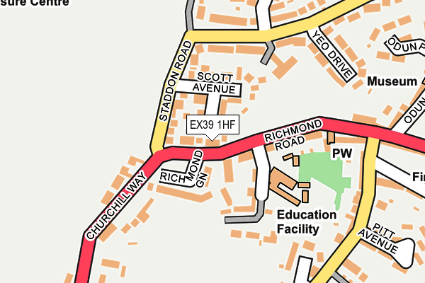EX39 1HF map - OS OpenMap – Local (Ordnance Survey)