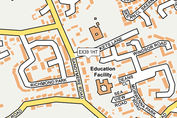 EX39 1HT map - OS OpenMap – Local (Ordnance Survey)