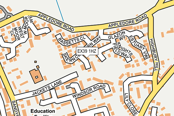 EX39 1HZ map - OS OpenMap – Local (Ordnance Survey)