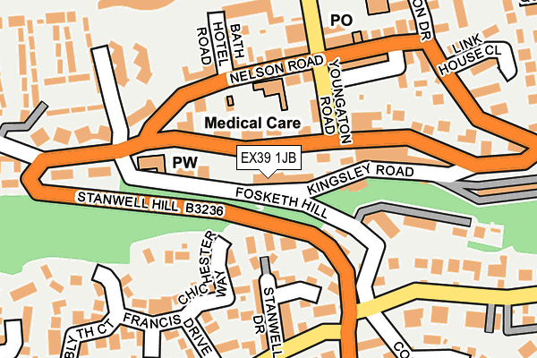 EX39 1JB map - OS OpenMap – Local (Ordnance Survey)