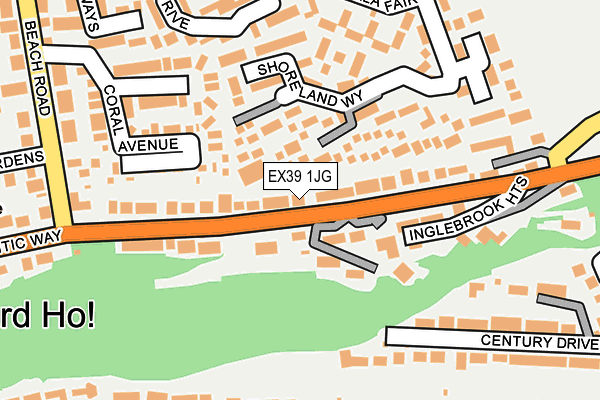 EX39 1JG map - OS OpenMap – Local (Ordnance Survey)