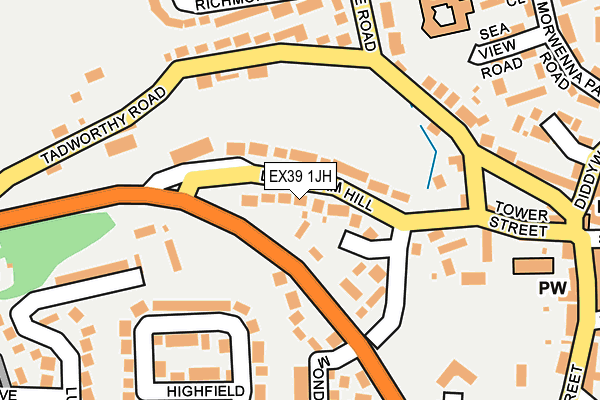 EX39 1JH map - OS OpenMap – Local (Ordnance Survey)