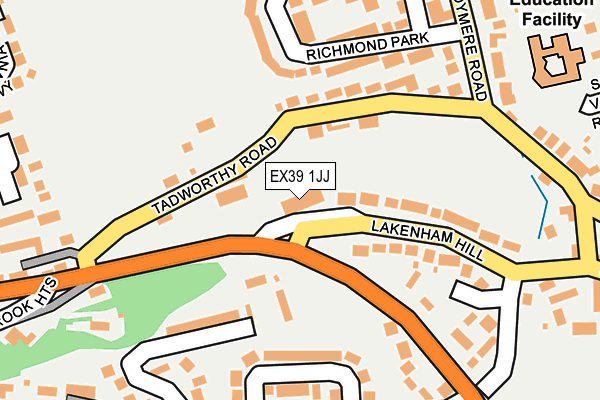 EX39 1JJ map - OS OpenMap – Local (Ordnance Survey)