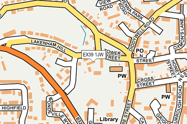 EX39 1JW map - OS OpenMap – Local (Ordnance Survey)