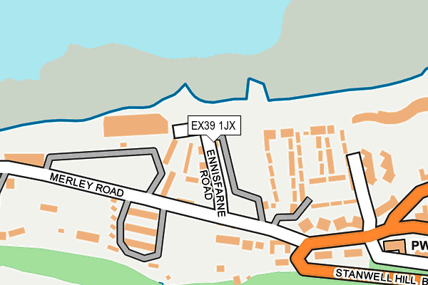 EX39 1JX map - OS OpenMap – Local (Ordnance Survey)