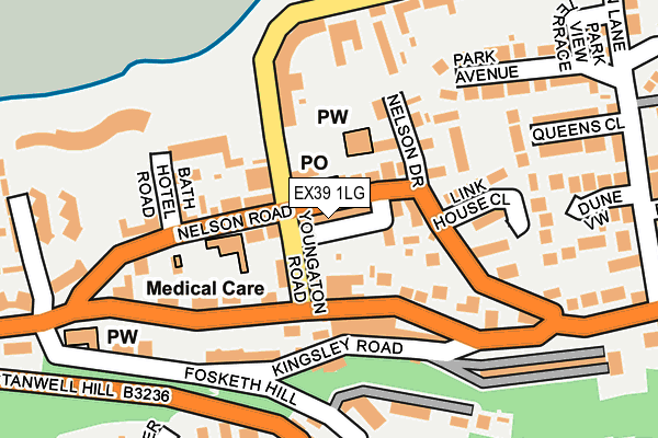 EX39 1LG map - OS OpenMap – Local (Ordnance Survey)