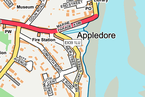 EX39 1LU map - OS OpenMap – Local (Ordnance Survey)