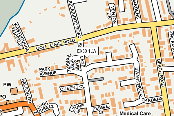 EX39 1LW map - OS OpenMap – Local (Ordnance Survey)