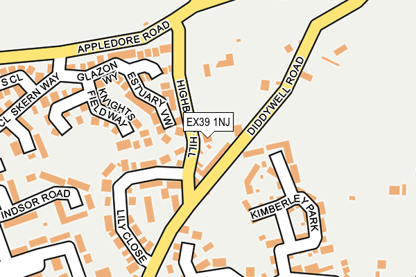 EX39 1NJ map - OS OpenMap – Local (Ordnance Survey)