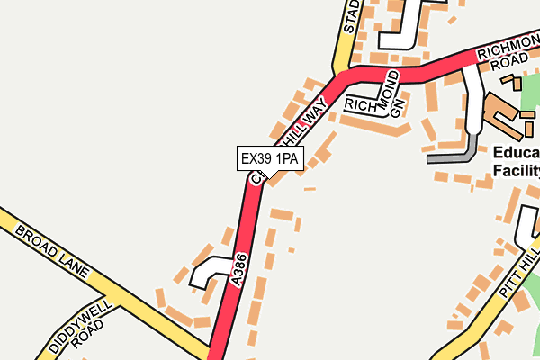 EX39 1PA map - OS OpenMap – Local (Ordnance Survey)