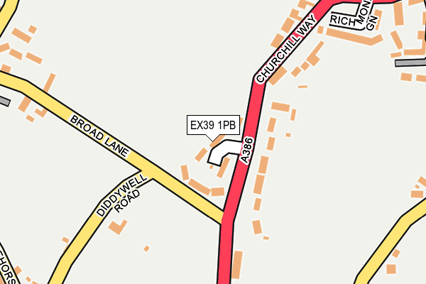 EX39 1PB map - OS OpenMap – Local (Ordnance Survey)
