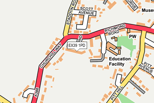 EX39 1PD map - OS OpenMap – Local (Ordnance Survey)