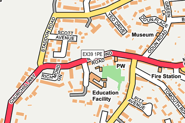 EX39 1PE map - OS OpenMap – Local (Ordnance Survey)