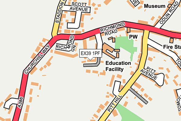 EX39 1PF map - OS OpenMap – Local (Ordnance Survey)