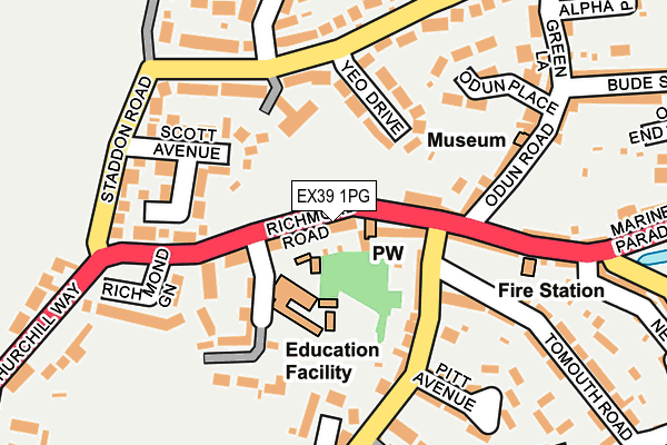 EX39 1PG map - OS OpenMap – Local (Ordnance Survey)