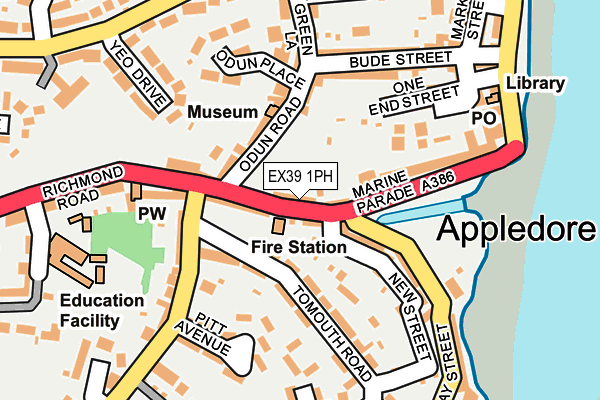 EX39 1PH map - OS OpenMap – Local (Ordnance Survey)