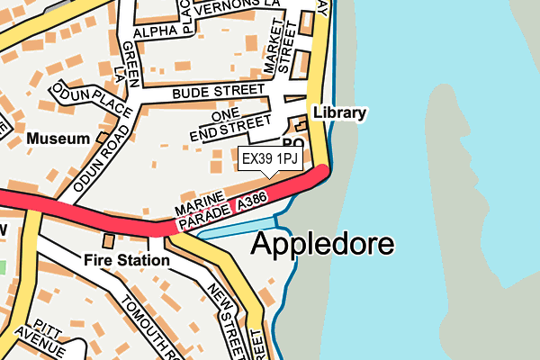 EX39 1PJ map - OS OpenMap – Local (Ordnance Survey)