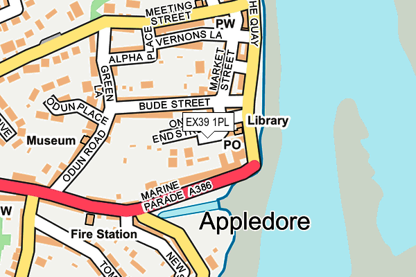 EX39 1PL map - OS OpenMap – Local (Ordnance Survey)